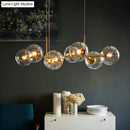GobekUsa Clear/Smoke Glass 8 Bulbs Suspended Lighting Fixture in Black/Gold for Dining Room