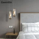 GobekUsa Glass Pendant Lights for Dining Room Bedroom, LED Industrial Hanging Lamp, Modern Home Decor