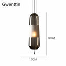 GobekUsa Glass Pendant Lights for Dining Room Bedroom, LED Industrial Hanging Lamp, Modern Home Decor