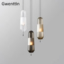 GobekUsa Glass Pendant Lights for Dining Room Bedroom, LED Industrial Hanging Lamp, Modern Home Decor
