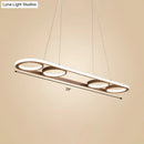 GobekUsa Simple Style Metal Island Lighting, Coffee LED Ceiling Pendant Light in Warm/White Light, 39"/47" Wide Oval