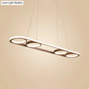 GobekUsa Simple Style Metal Island Lighting, Coffee LED Ceiling Pendant Light in Warm/White Light, 39"/47" Wide Oval