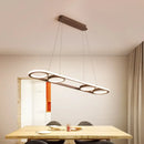 GobekUsa Simple Style Metal Island Lighting, Coffee LED Ceiling Pendant Light in Warm/White Light, 39"/47" Wide Oval