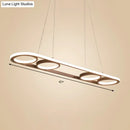 GobekUsa Simple Style Metal Island Lighting, Coffee LED Ceiling Pendant Light in Warm/White Light, 39"/47" Wide Oval
