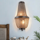 GobekUsa 2-Light Modern Aluminum Empire Wall Sconce for Bedside in Coffee/Silver