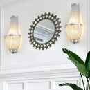 GobekUsa 2-Light Modern Aluminum Empire Wall Sconce for Bedside in Coffee/Silver