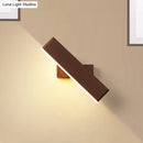 GobekUsa Rotatable Metal Rectangular Sconce LED Wall Lamp for Bedside, Contemporary Lighting in Coffee/White with Warm/White Light