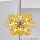 GobekUsa Modern Cognac Glass Bubble Chandelier - 18-Head Hanging Ceiling Light Fixture