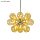 GobekUsa Modern Cognac Glass Bubble Chandelier - 18-Head Hanging Ceiling Light Fixture