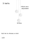 GobekUsa Colorful Balls Chandelier: Modern Dimmable Rectangle Dining Room & Bedside Hanging Lamp