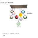 GobekUsa Colorful Balls Chandelier: Modern Dimmable Rectangle Dining Room & Bedside Hanging Lamp