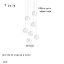 GobekUsa Colorful Balls Chandelier: Modern Dimmable Rectangle Dining Room & Bedside Hanging Lamp
