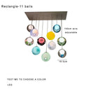 GobekUsa Colorful Balls Chandelier: Modern Dimmable Rectangle Dining Room & Bedside Hanging Lamp