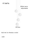 GobekUsa Colorful Balls Chandelier: Modern Dimmable Rectangle Dining Room & Bedside Hanging Lamp