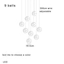 GobekUsa Colorful Balls Chandelier: Modern Dimmable Rectangle Dining Room & Bedside Hanging Lamp