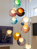 GobekUsa Glass Ball Pendant Light: Modern Handmade Boho Sputnik Fixture for Living Room & Dining Room