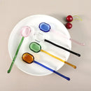Modern colorful glass dessert spoon set dining room kitchenware by Decorbites