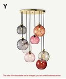 Modern Colorful Glass Pendant Light in Polished Chrome