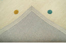 Modern Colorful Polka Dot Beige 8x10 Hand Tufted wool area rug
