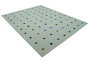 Modern Colorful Polka Dot Ivory 8x10 Hand Tufted wool area rug
