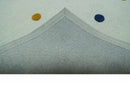 Modern Colorful Polka Dot Ivory 8x10 Hand Tufted wool area rug