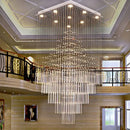 GobekUsa Columnar Crystal Chandelier with Square Base for Living Room, Stair Loft - Modern Hanging Lamp