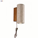 GobekUsa LED Wall Sconce Yellow Travertine Stone Bedroom Study Cafe Wood Base Stair Light