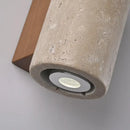 GobekUsa LED Wall Sconce Yellow Travertine Stone Bedroom Study Cafe Wood Base Stair Light