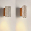 GobekUsa LED Wall Sconce Yellow Travertine Stone Bedroom Study Cafe Wood Base Stair Light