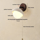 GobekUsa LED Wall Sconce Yellow Travertine Stone Bedroom Study Cafe Wood Base Stair Light