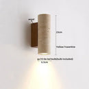 GobekUsa LED Wall Sconce Yellow Travertine Stone Bedroom Study Cafe Wood Base Stair Light