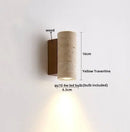 GobekUsa LED Wall Sconce Yellow Travertine Stone Bedroom Study Cafe Wood Base Stair Light