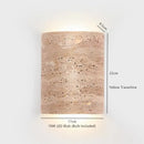 GobekUsa LED Wall Sconce Yellow Travertine Stone Bedroom Study Cafe Wood Base Stair Light
