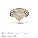 GobekUsa Cone Crystal Ceiling Chandelier - Stainless Steel Luxury Living Room Decoration