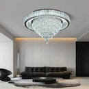 GobekUsa Cone Crystal Ceiling Chandelier - Stainless Steel Luxury Living Room Decoration