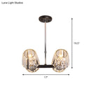 GobekUsa Modern Conic Hanging Light Kit with Crystal Block - 4/6 Lights - Black