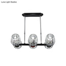 GobekUsa Modern Conic Hanging Light Kit with Crystal Block - 4/6 Lights - Black