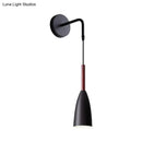 GobekUsa Modern Bullet Wall Mount Sconce Lamp in Black/White/Grey for Bedside - Single Bulb Fixture