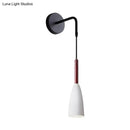 GobekUsa Modern Bullet Wall Mount Sconce Lamp in Black/White/Grey for Bedside - Single Bulb Fixture