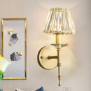 GobekUsa Modern Conical Crystal Wall Light with Gold Finish - Stylish Lighting Fixture for Living Room