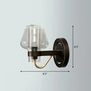 GobekUsa Modern Conical Porch Wall Mount Glass Light Fixture with 1-Light