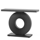 Modern Console Table 40" Wood Sofa Table with Geometric Base