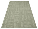 Modern Contemporarry Olive and Ivory Hand Tufted Custom Made wool rug