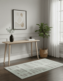 Modern Contemporary Beige And Gray Hand Knotted 2x3 Wool Area Rug