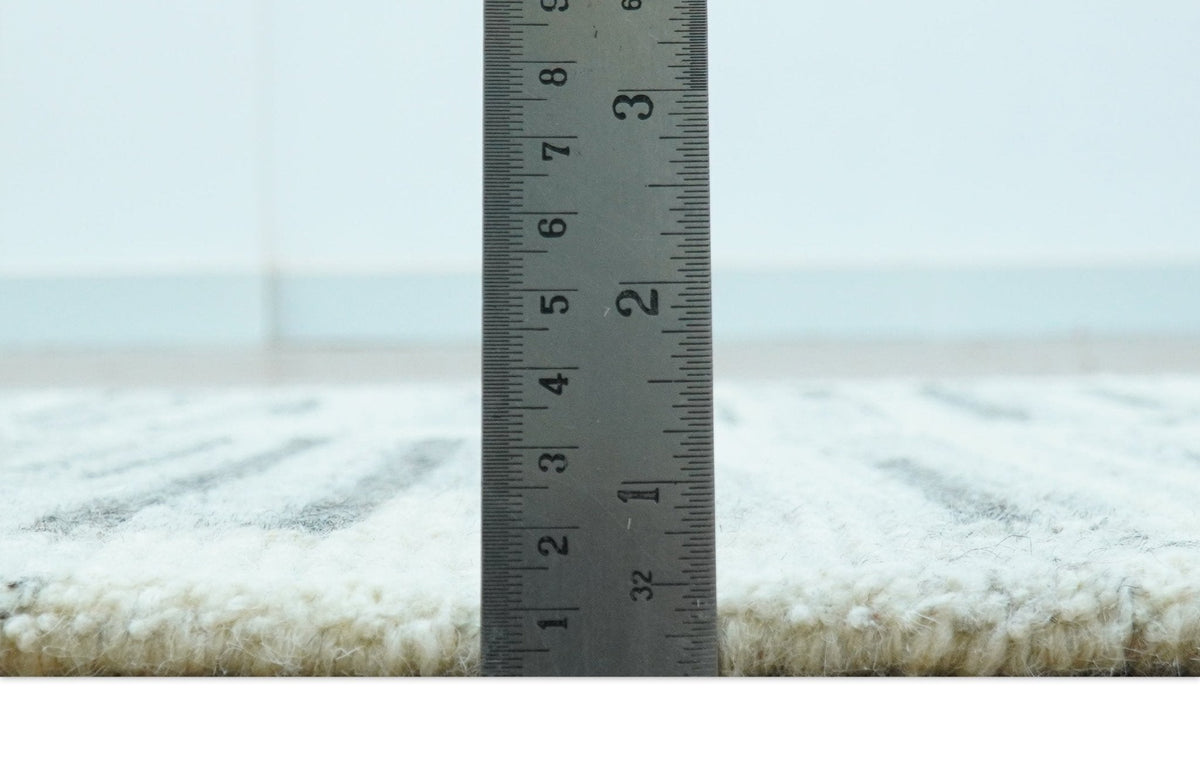 Hand-Knotted Charcoal Gray Pure Wool Area Rug 2x3 Feet Modern Contemporary Design, photo 6 of 9