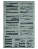 Modern Contemporary Charcoal And Gray 2x3 Wool Area Rug