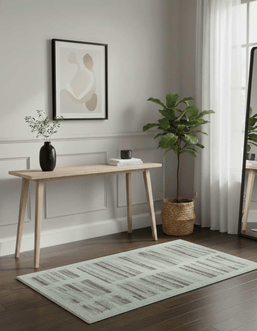 Hand-Knotted Charcoal Gray Pure Wool Area Rug 2x3 Feet Modern Contemporary Design, photo 2 of 9