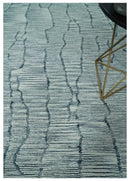 White and Blue Wool Hand-Tufted Area Rug - Modern Contemporary by The Rug Decor