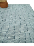 White and Blue Wool Hand-Tufted Area Rug - Modern Contemporary by The Rug Decor
