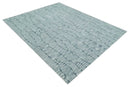 White and Blue Wool Hand-Tufted Area Rug - Modern Contemporary by The Rug Decor